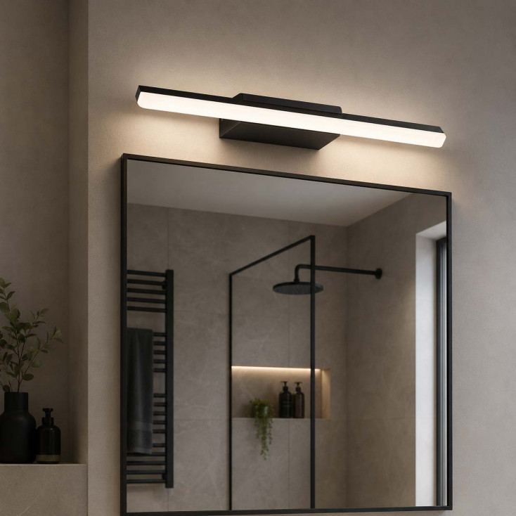 Applique a led da parete struttura corta in metallo e diffusore satinato