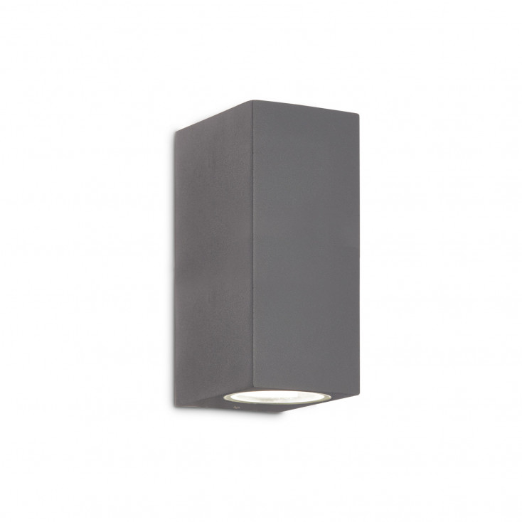 Applique a led esterno struttura alta in alluminio e doppio diffusore in vetro