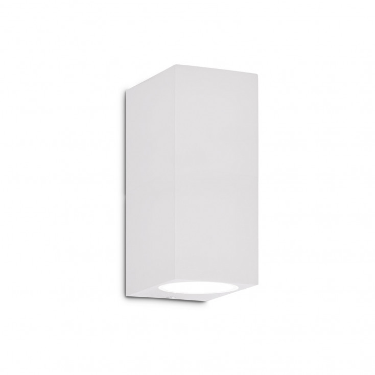Applique a led esterno struttura alta in alluminio e doppio diffusore in vetro