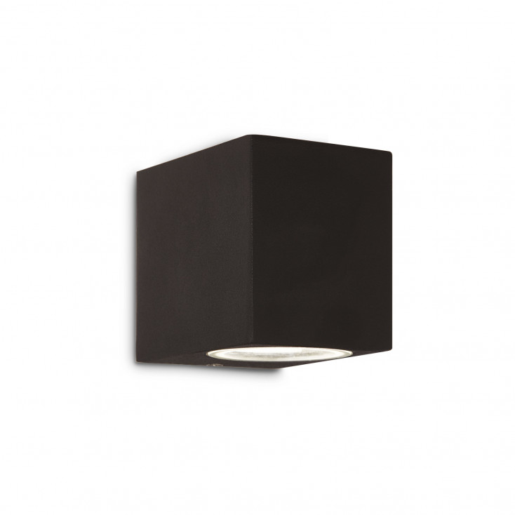 Applique a led esterno struttura bassa in alluminio e doppio diffusore in vetro