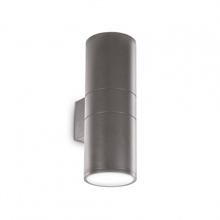 Applique alta da esterno con struttura in alluminio e doppio diffusore in vetro