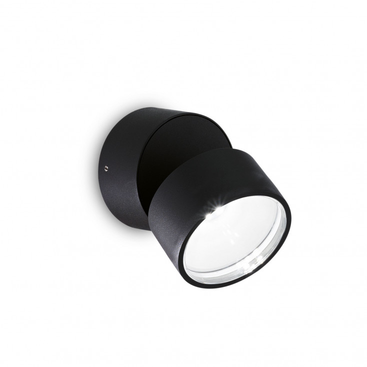 Applique da esterno a led in alluminio e diffusore orientabile in vetro