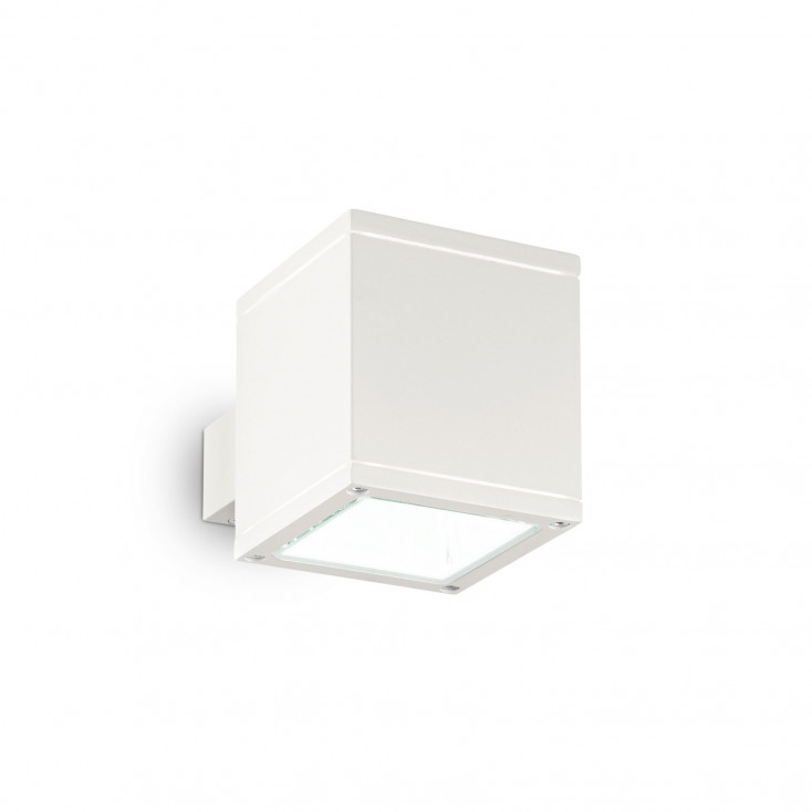 Applique da esterno in alluminio con doppio diffusore quadrato in vetro pirex