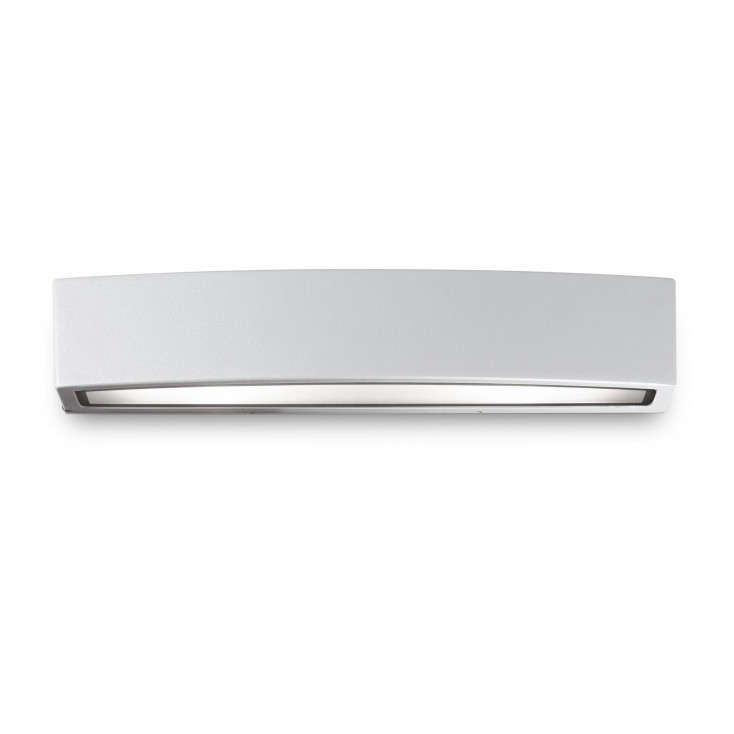 Applique da esterno lunga con struttura in alluminio e 2 diffusori in vetro