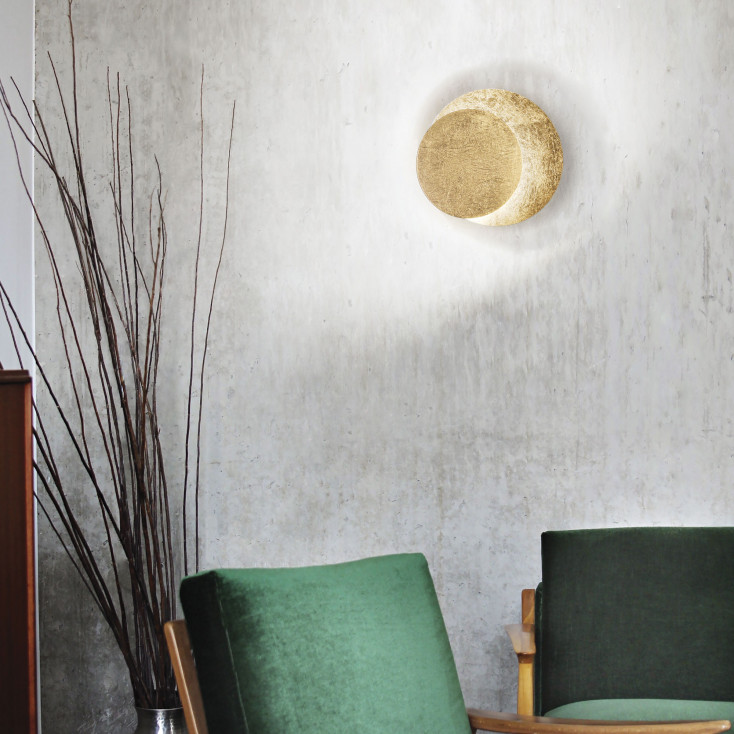 Applique da parete a led con struttura in metallo a disco