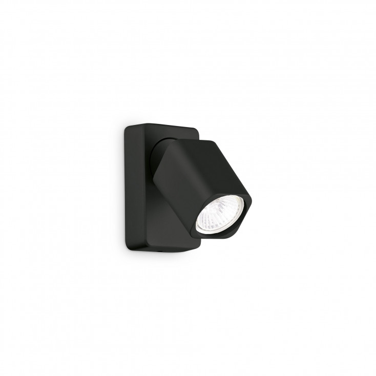 Applique da parete con struttura in alluminio con diffusore quadrato orientabile
