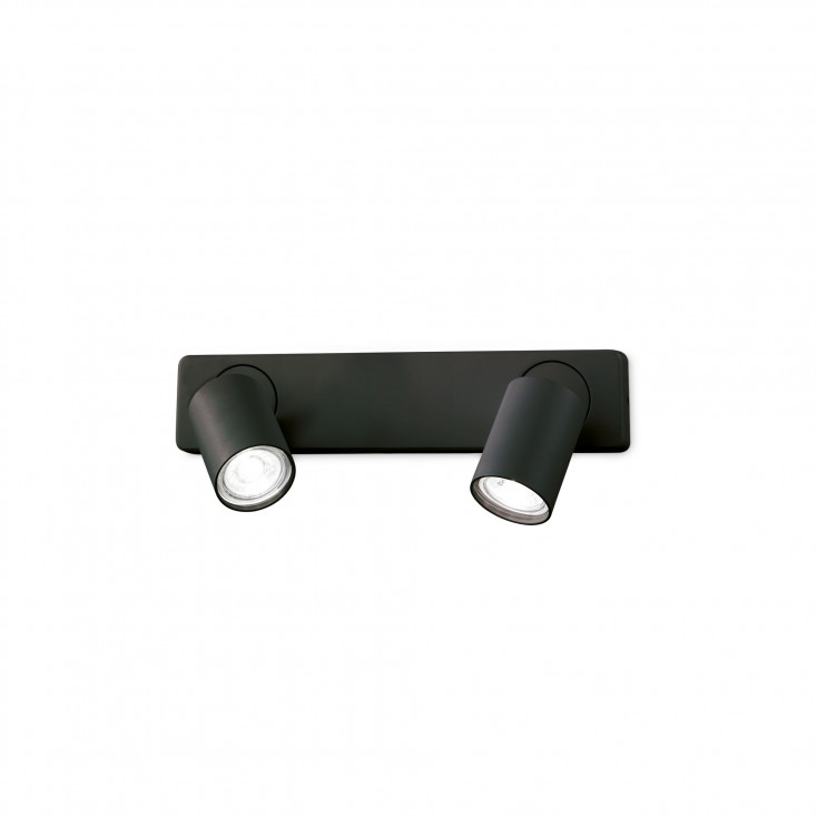 Applique da parete con struttura in alluminio e 2 diffusori rotondi orientabili