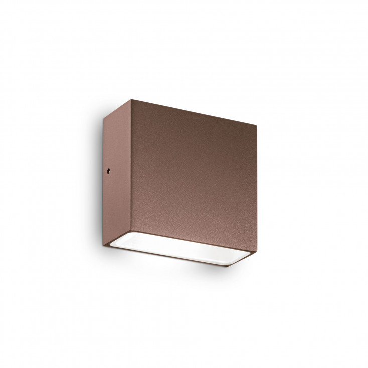 Applique esterno struttura in alluminio rettangolare e diffusore in vetro