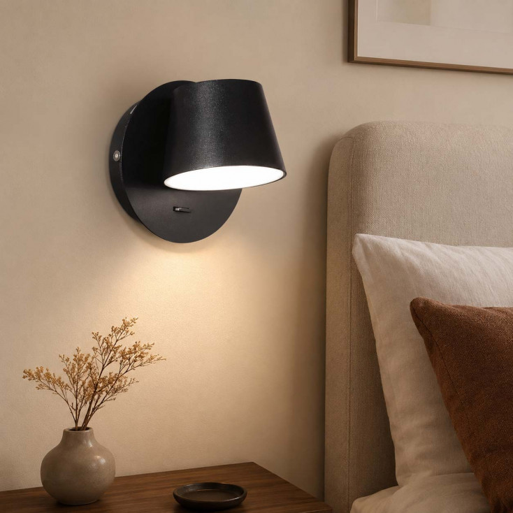 Applique moderna a led con diffusore in alluminio ruotabile