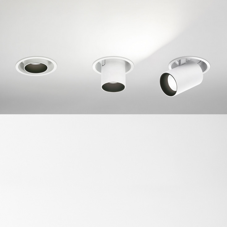 Faretto da incasso piccolo a led struttura in alluminio e diffusore orientabile