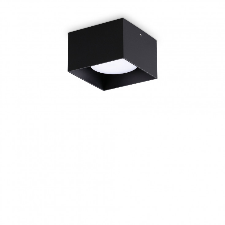 Faretto da soffitto con struttura in alluminio quadrata e diffusore in acrilico