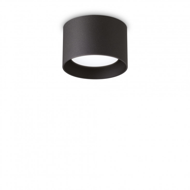 Faretto da soffitto con struttura in alluminio rotonda e diffusore in acrilico