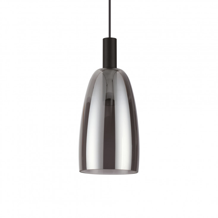 Lampada a sospensione a led in metallo diffusore ovale in vetro soffiato