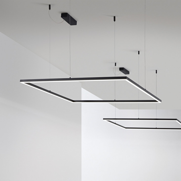 Lampada a sospensione con diffusore a led quadrato grande