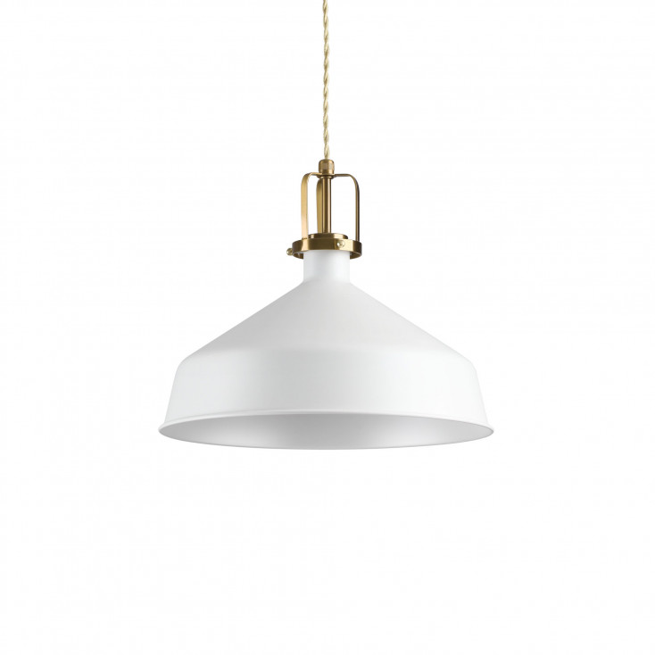 Lampada a sospensione con diffusore in metallo grande dal design industrial