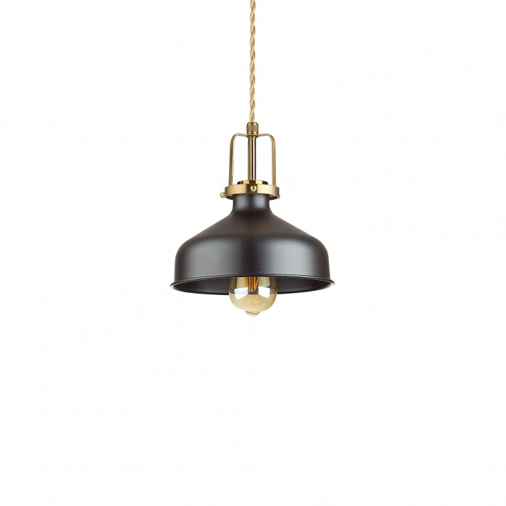Lampada a sospensione con diffusore in metallo grande dal design industrial