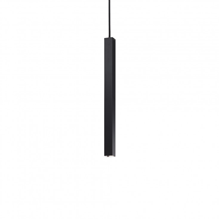 Lampada a sospensione con diffusore singolo a led corto e quadrato