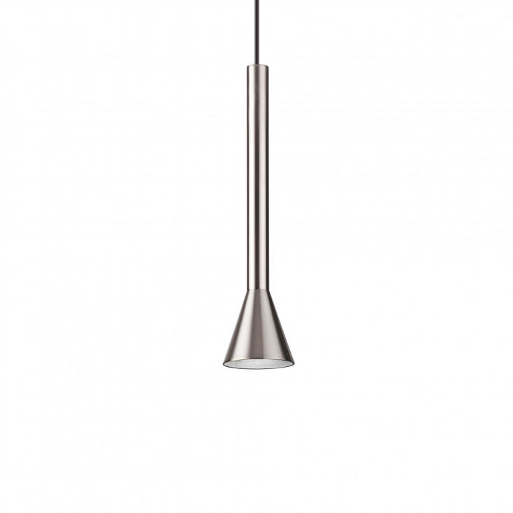 Lampada a sospensione con singolo diffusore led a cono in metallo verniciato