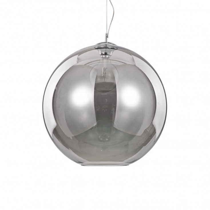 Lampada a sospensione di design in metallo con diffusore in vetro gigante