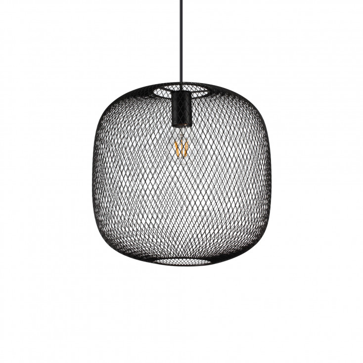 Lampada a sospensione grande moderna con diffusore a rete metallica