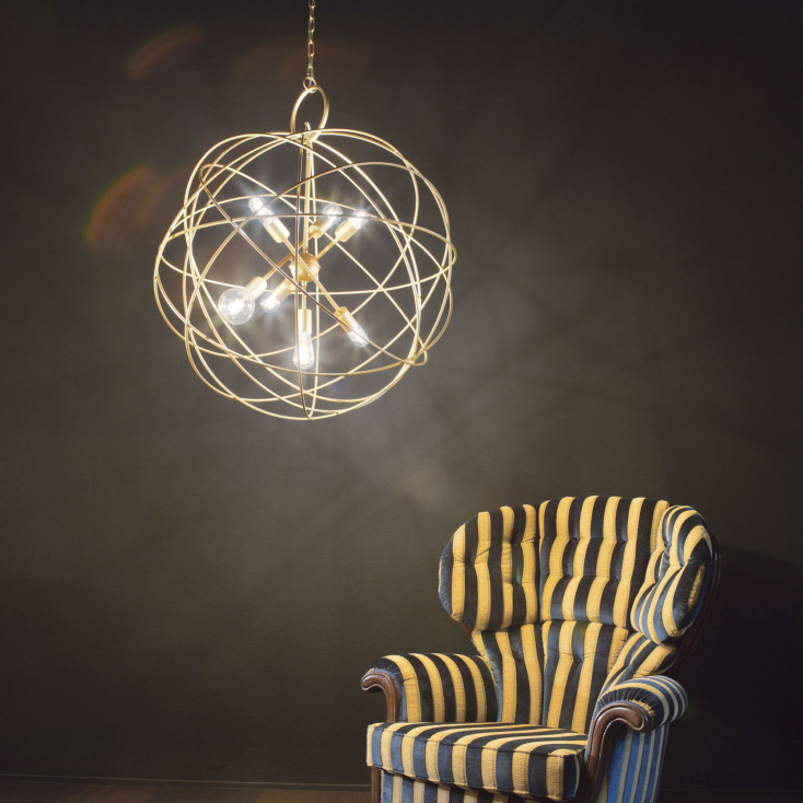 Lampada a sospensione grande moderna con diffusore in metallo