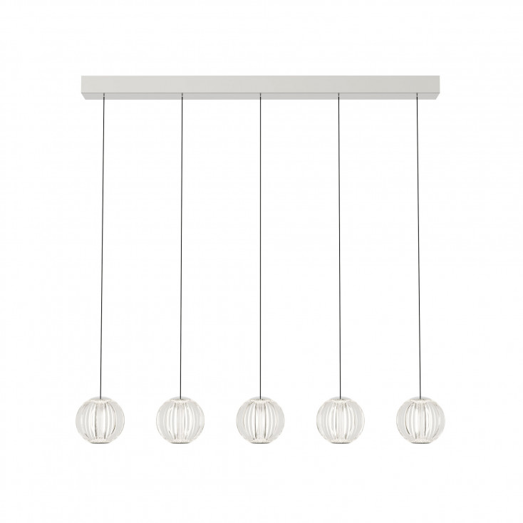 Lampada a sospensione lineare a LED struttura in metallo e diffusori in acrilco