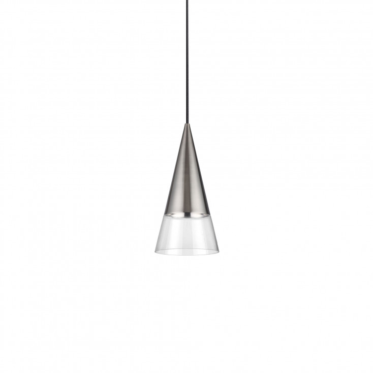 Lampada a sospensione moderna con diffusore in vetro a cono