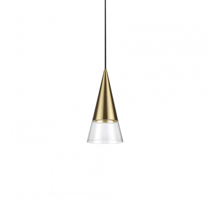 Lampada a sospensione moderna con diffusore in vetro a cono
