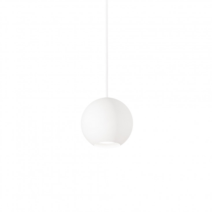 Lampada a sospensione moderna con singolo diffusore piccolo in metallo rotondo