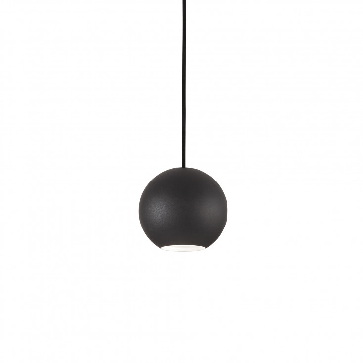 Lampada a sospensione moderna con singolo diffusore piccolo in metallo rotondo