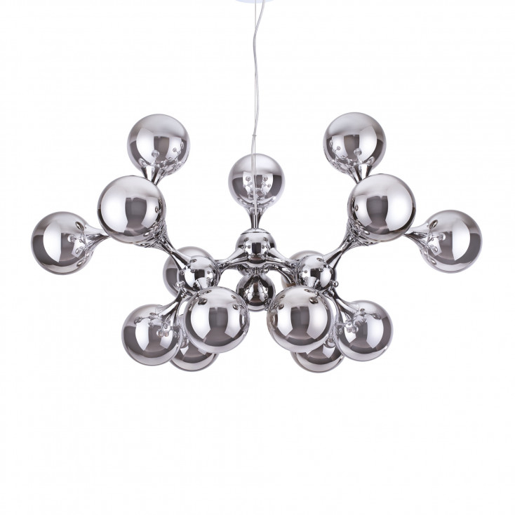 Lampada a sospensione moderna in metallo con 15 diffusori in vetro acidato