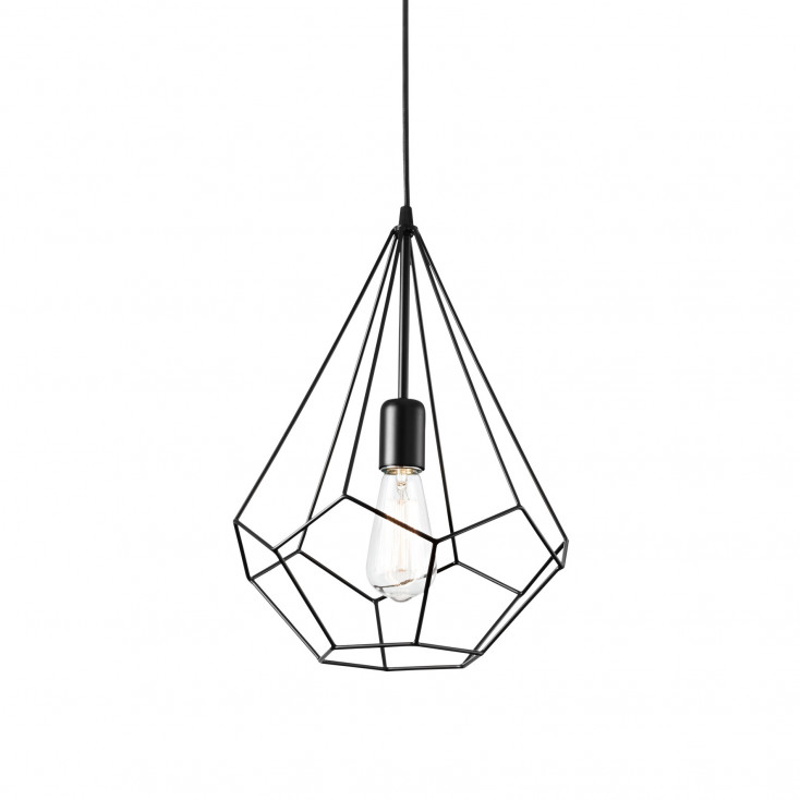 Lampada a sospensione piccola con singolo diffusore e paralume in metallo