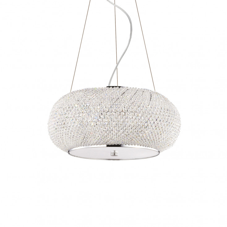 Lampada a sospensione piccola elegante con diffusore con perle di cristallo