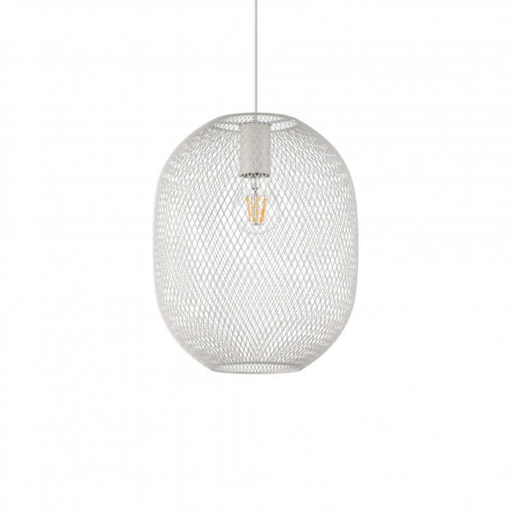 Lampada a sospensione piccola moderna con diffusore a rete metallica