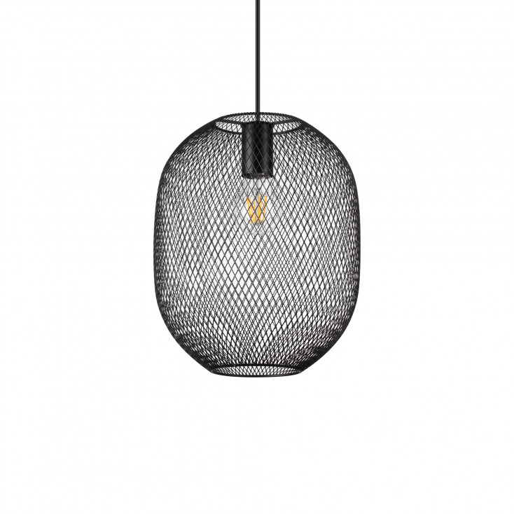 Lampada a sospensione piccola moderna con diffusore a rete metallica