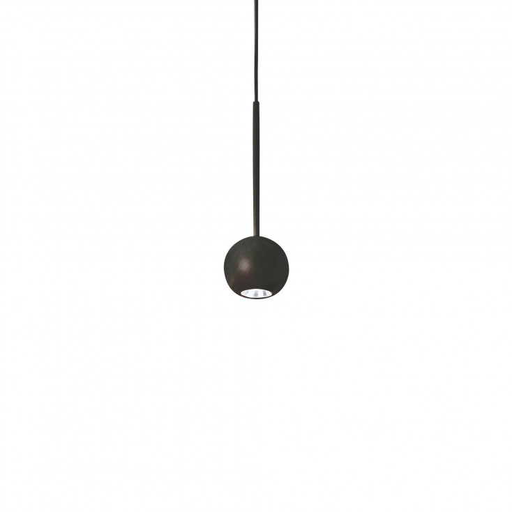 Lampada a sospensione singola a LED con diffusore in alluminio a sfera