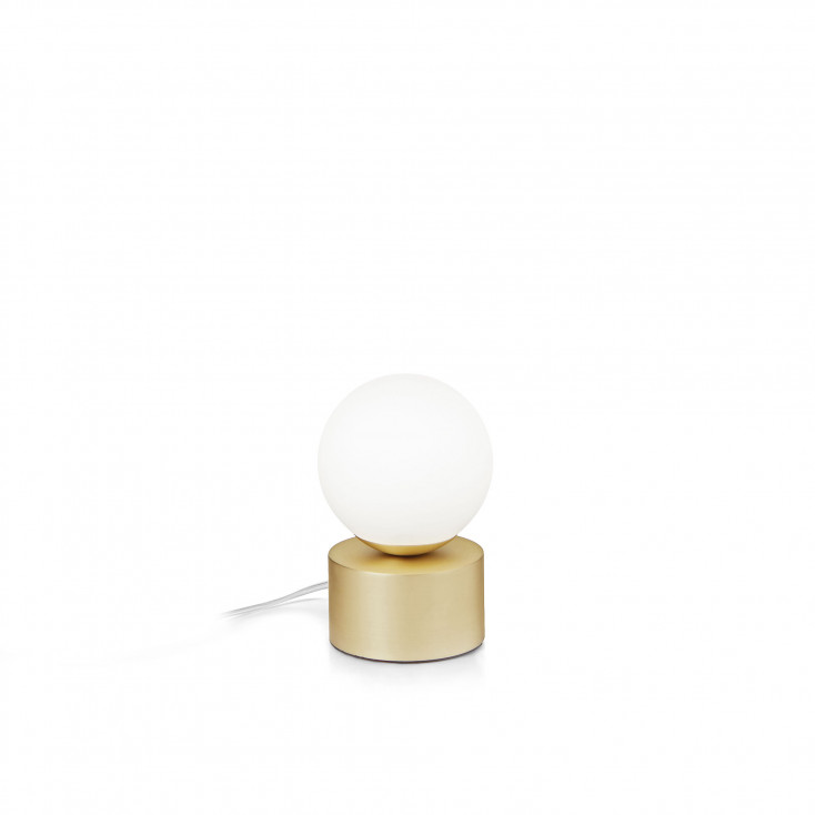 Lampada da comodino dal design moderno con diffusore in vetro soffiato