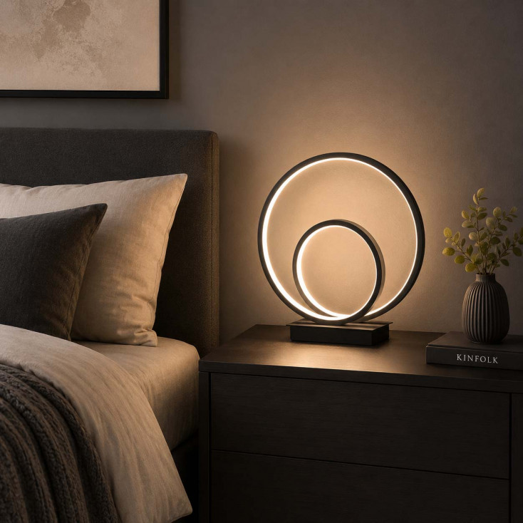 Lampada da comodino LED in metallo con diffusore in acrilico 4000 K