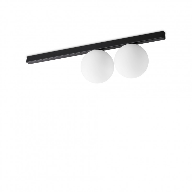 Lampada da soffitto in metallo con diffusori lineari in vetro soffiato