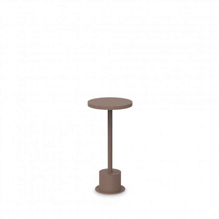 Lampada da tavolo a led dimmerabile con struttura in alluminio bassa e larga
