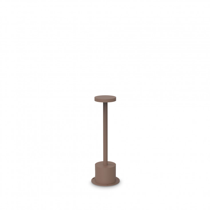 Lampada da tavolo a led dimmerabile con struttura in alluminio bassa e stretta