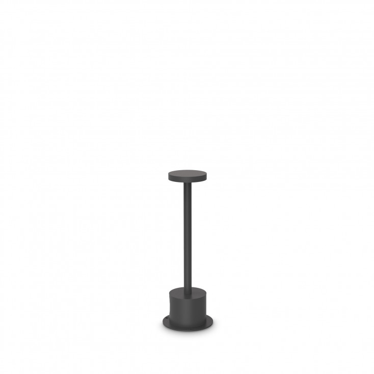 Lampada da tavolo a led dimmerabile con struttura in alluminio bassa e stretta