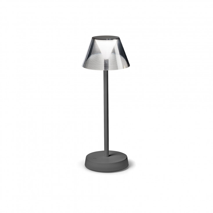 Lampada da tavolo a led dimmerabile struttura iin metallo e pvc