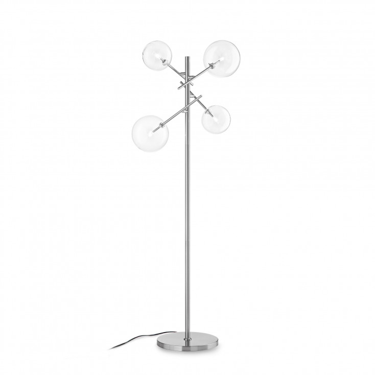 Piantana moderna in metallo con 4 diffusori in vetro borosilicato