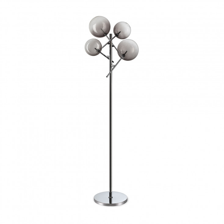 Piantana moderna in metallo con 4 diffusori in vetro borosilicato