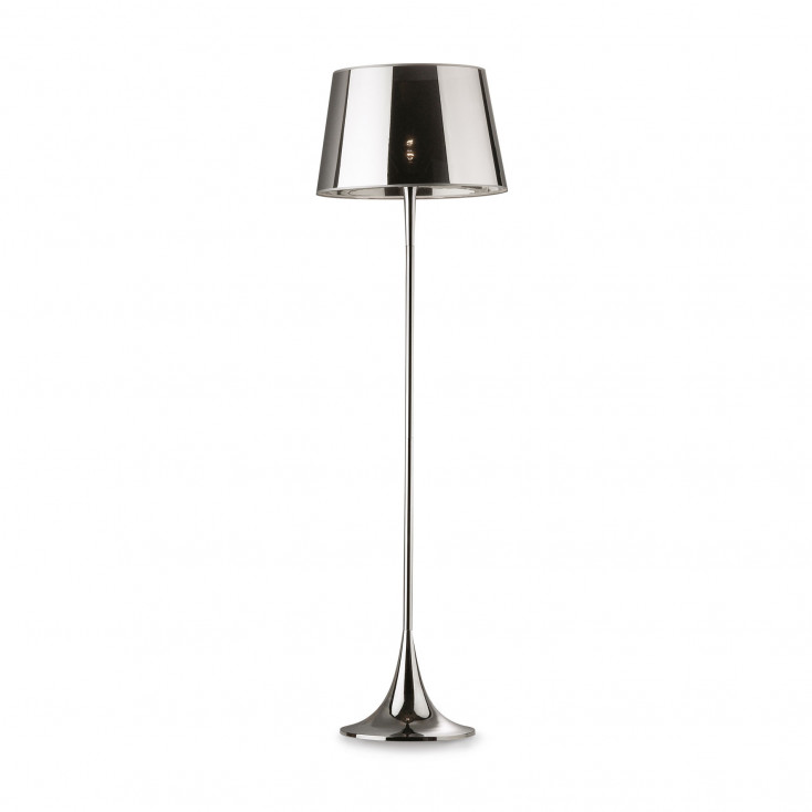 Piantana moderna in metallo con paralume in lamina di pvc