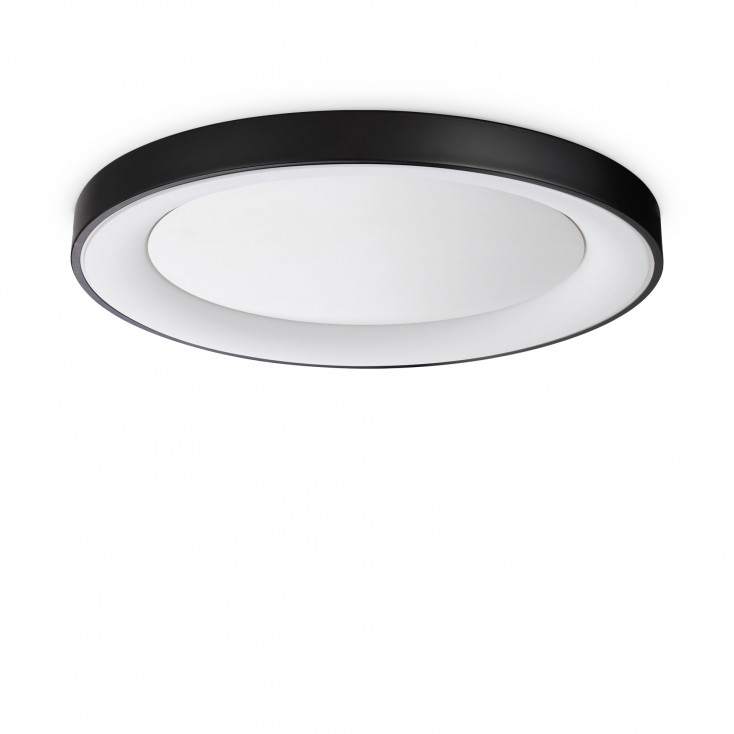 Plafoniera grande a led con struttura in metallo riflettente rotonda