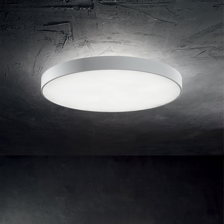 Plafoniera led rotanda grande struttura in alluminio e diffusore in acrilico
