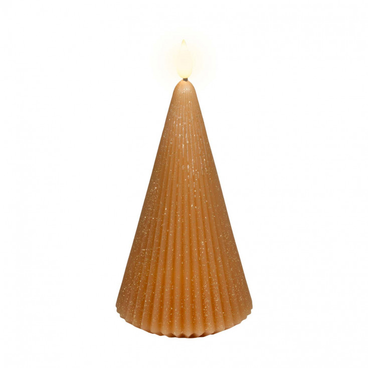 Candela piramidale con effetto fiamma a led