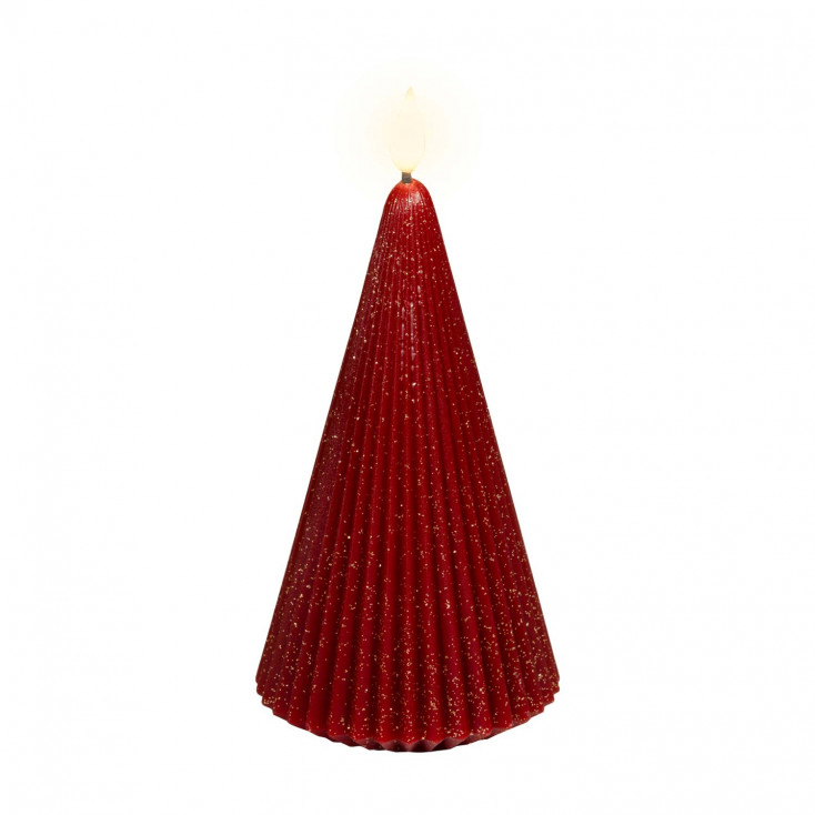 Candela piramidale con effetto fiamma a led